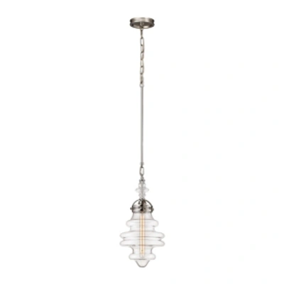 Elk Lighting Gramercy 1 Light Pendant In Polished Nickel In Silver