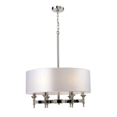 Elk Lighting Pembroke 6-light Chandelier In Polished Nickel In Silver