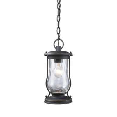 Elk Lighting Farmstead 1-light Outdoor Pendant In Matte Black