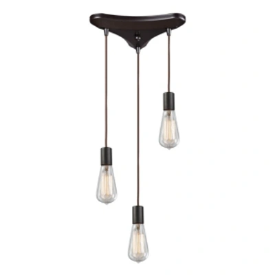 Elk Lighting Menlow Park 3-light Pendant In Oiled Bronze