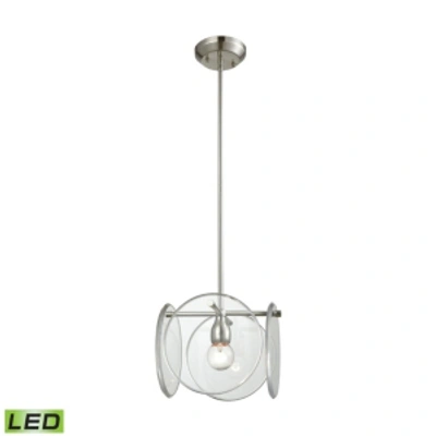 Elk Lighting Disco 1 Light Pendant In Polished Nickel With Clear Acrylic Panels In Silver