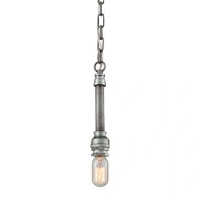 Elk Lighting Cast Iron Pipe 1 Light Pendant In Weathered Zinc In Multi
