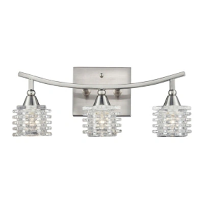 Elk Lighting Matrix 3-light Vanity In Satin Nickel In Silver