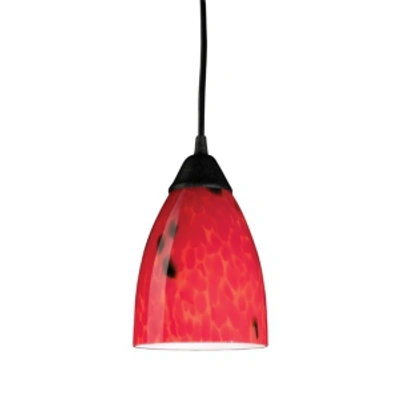 Elk Lighting Classico Collection Fire Red Glass 1 Lt Pend In Rust