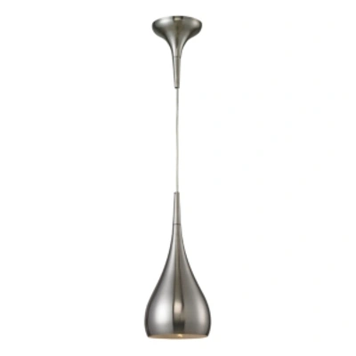 Elk Lighting 1 Light Pendant In Satin Nickel In Silver