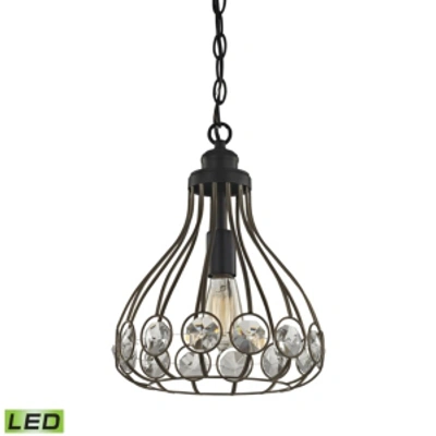Elk Lighting Crystal Web 1 Light Penant In Bronze Gold And Matte Black With Clear Crystal