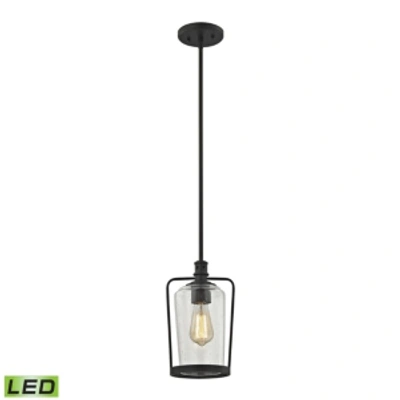 Elk Lighting Hamel 1 Light Pendant In Oil Rubbed Bronze With Clear Seedy Glass