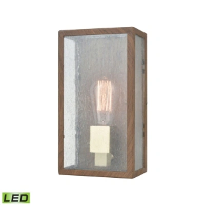 Elk Lighting Mckenzie 1 Outdoor Sconce Dark Wood Print/brushed Brass