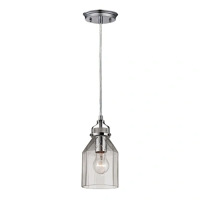 Elk Lighting Danica 1 Light Pendant In Polished Chrome And Clear Glass
