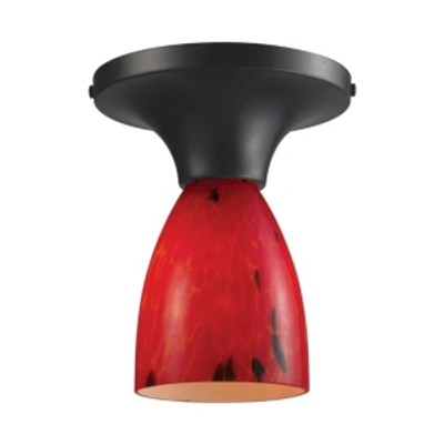 Elk Lighting Celina 1-light Semi-flush In Dark Rust