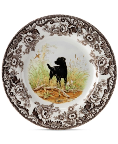 Spode Woodland Black Lab Dinner Plate In Brown