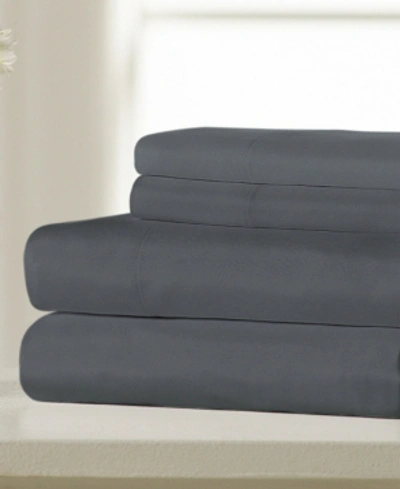 Ella Jayne Super Soft Triple Brushed Microfiber 4-piece Sheet Set - Queen Bedding In Charcoal