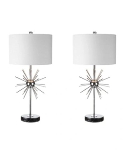Jonathan Y Aria Metal Or Marble Led Table Lamp In Silver