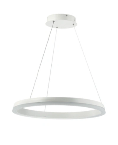 Jonathan Y Baxter Integrated Led Metal Hoop Pendant In White