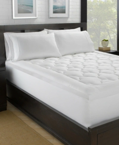 Ella Jayne Lofty 100% Cotton Plush Gel Fiber Filled Mattress Topper, Queen, Cal King In White