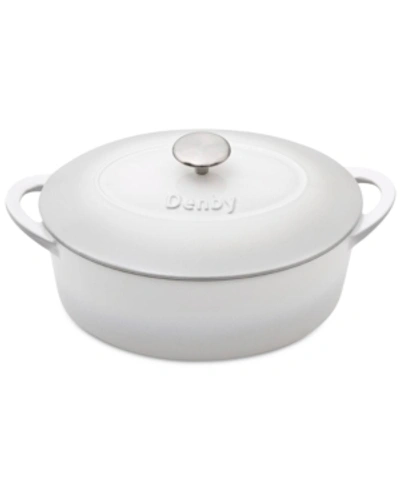 Denby Natural Canvas Cast Iron 4.5 Qt. Oval Covered Casserole In Cream