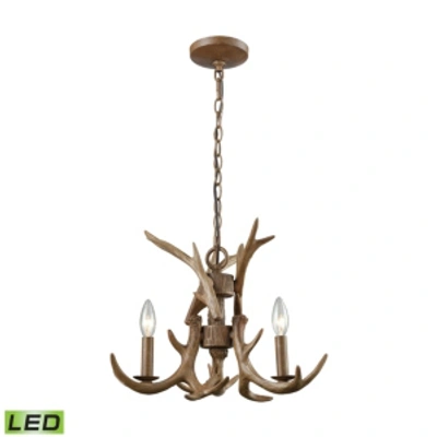 Elk Lighting Elk 3 Light Chandelier In Wood Brown