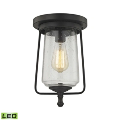 Elk Lighting Hamel 1 Light Flush In Oil Rubbed Bronze With Clear Seedy Glass
