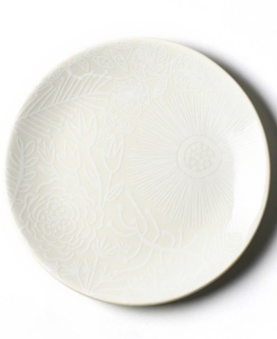 Coton Colors By Laura Johnson White Floral Salad Plate