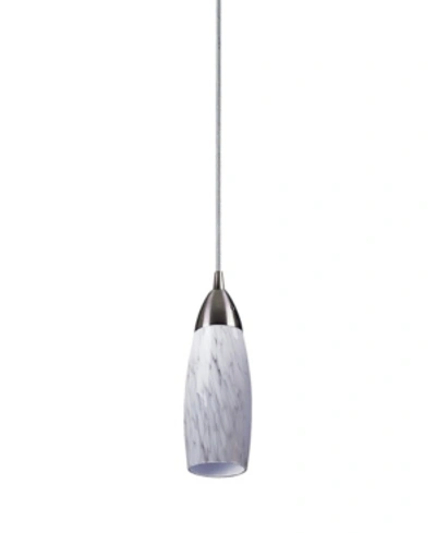 Elk Lighting Milan Collection Snow White Glass 1 Lt In Silver