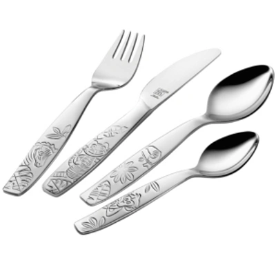 J.a. Henckels Zwilling  Twin Kids Jungle 18/10 4 Piece Place Setting In Silver