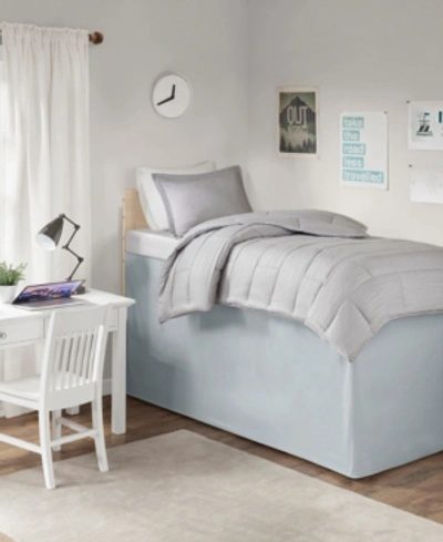 Jla Home Intelligent Design Extended Twin Xl Drop 36" Dorm Bedskirt Bedding In Grey