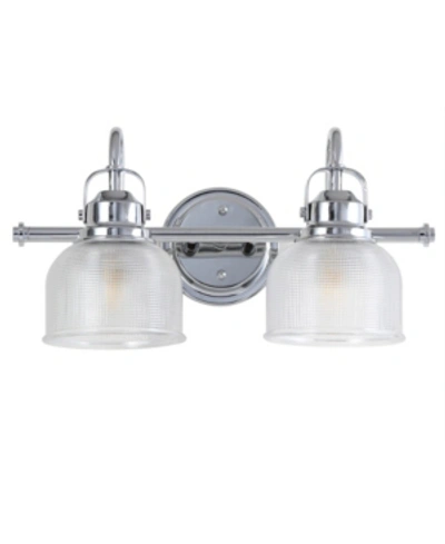 Jonathan Y Virginia 2-light Metal, Glass Led Vanity Light In Silver