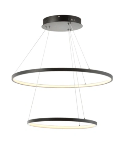 Jonathan Y Brice Round Integrated Led Chandelier In Black
