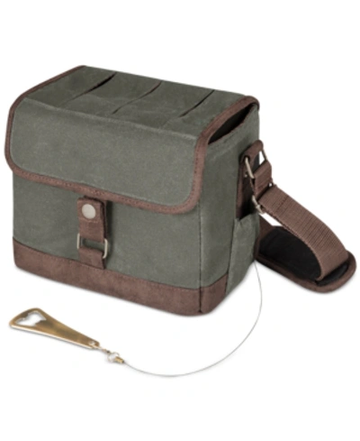 Picnic Time Legacy By  Khaki Green & Brown Beer Caddy Cooler Tote With Opener