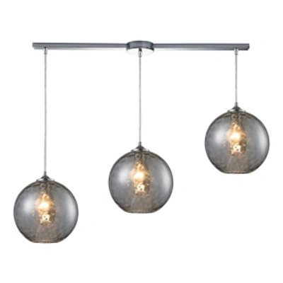 Elk Lighting Watersphere 3- Light Pendant In Polished Chrome