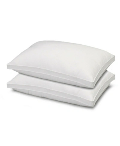 Ella Jayne Soft Plush Gusseted Soft Gel Filled Stomach Sleeper Pillow - Set Of Two - Standard In White