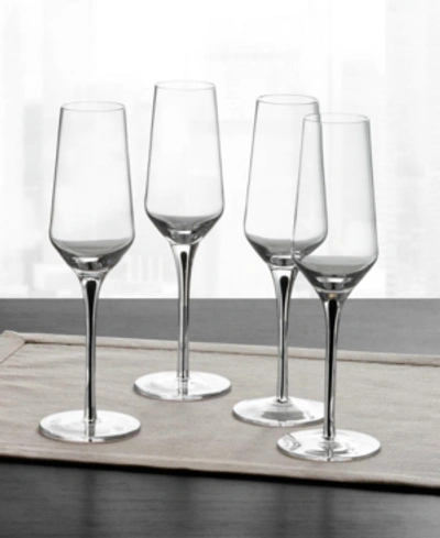 Hotel Collection Black Stem Champagne Glasses, Set Of 4, Created For Macy's In White