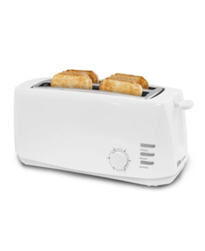 Elite By Maxi-matic Elite Cuisine 4-slice Long Slot Toaster, 6 Toast Settings, Slide Out Crumb Tray, Extra Wide 1.5" Slo In White