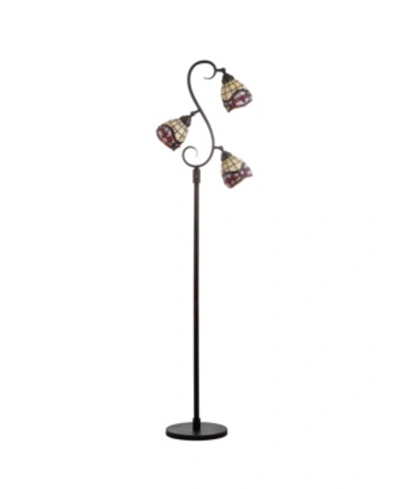 Jonathan Y Walker Tiffany-multi-light Led Floor Lamp In Bronze