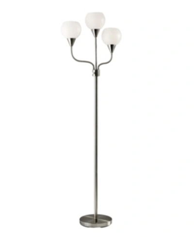 Adesso Phillip 3-arm Floor Lamp In Brushed Steel