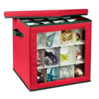 Honey Can Do 48-count Ornament Storage Container In Red