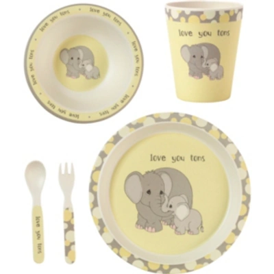 Precious Moments 5-piece Elephant Mealtime Gift Set In Yellow