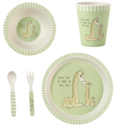 Precious Moments 5-piece Giraffe Mealtime Gift Set In Green