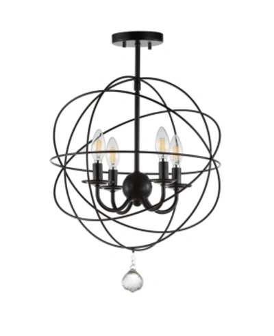 Jonathan Y Alma Metal Led Flush Mount In Black