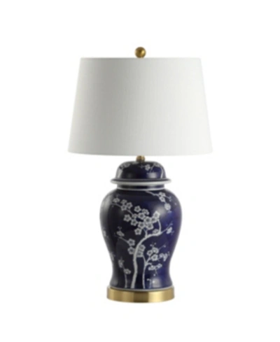 Jonathan Y Gracie Ginger Jar Ceramic/metal Led Table Lamp In Blue