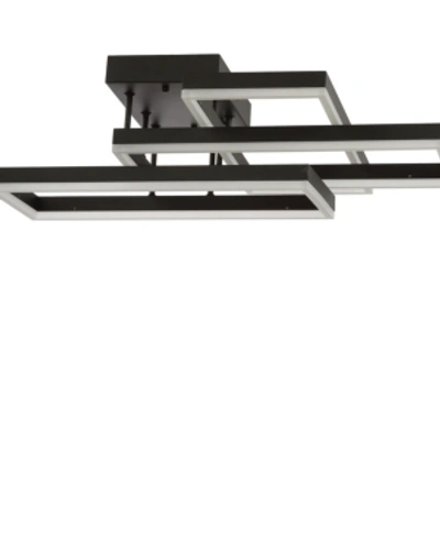 Jonathan Y Turing Geometric Integrated Led Metal Flush Mount In Black
