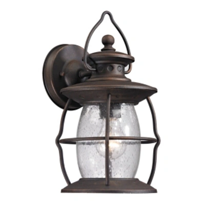 Elk Lighting Village Lantern Collection 1 Light Outdoor Sconce In Weathered Charcoal