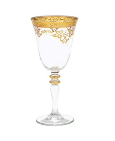 Classic Touch Set Of 6 Water Glasses With Rich Design In Gold