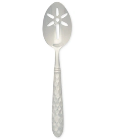 Vietri Martellato Slotted Serving Spoon In Silver