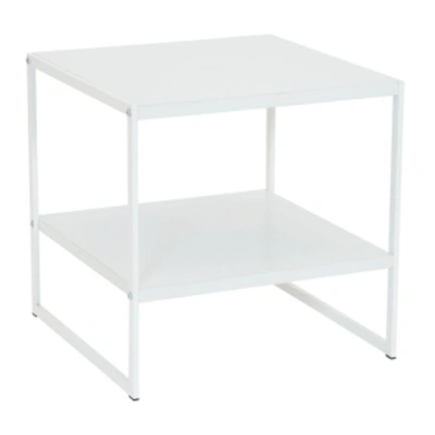 Household Essentials 2-tier Square Side Table In White
