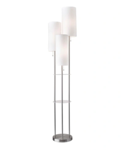 Adesso Trio Floor Lamp In Brushed Steel