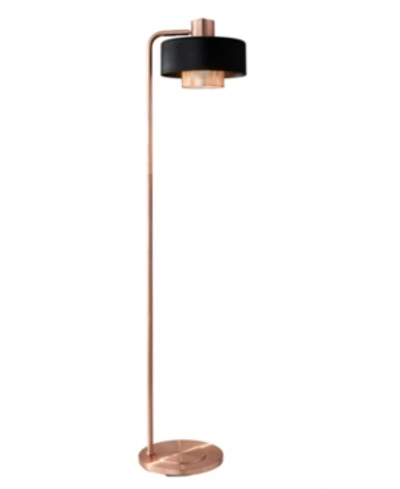 Adesso Bradbury Floor Lamp In Black/brushed Copper