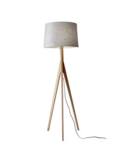 Adesso Eden Floor Lamp In Natural Ash Wood