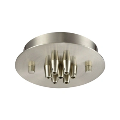 Elk Lighting Pendant Options 7 Light Small Round Canopy In Satin Nickel In Silver