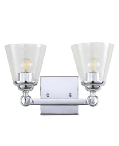 Jonathan Y Marion 2-light Hurricane Metal, Glass Vanity Light In Silver